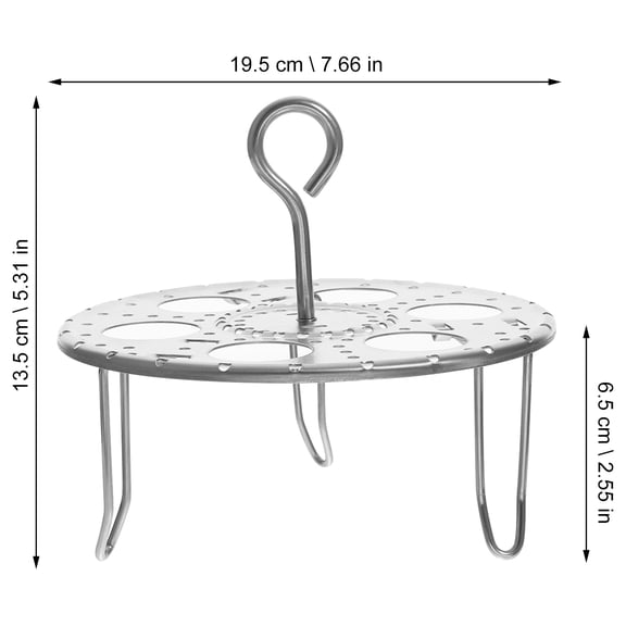 HAMPPLIES Nutrient Preservation Steaming Rack Stainless Steel Silver 2Pcs 7.7X7.7X2.6in