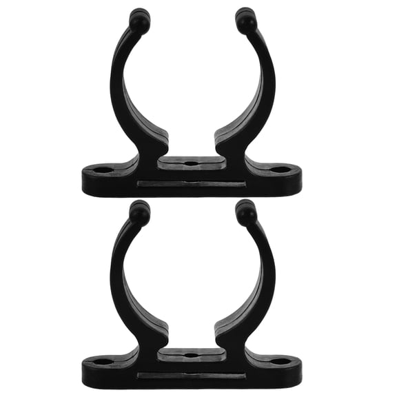 HAMPPLIES 2-Pack Black Nylon Yacht Pipe Clamps for Boat Maintenance and Marine