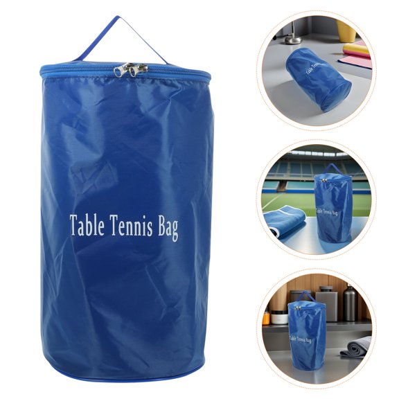 HAMPPLIES 2Pcs Table Tennis Paddle and Ball Storage Bag Blue Durable Oxford Cloth Carry