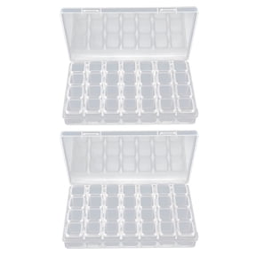 HAMPPLIES 2Pcs Transparent Nail Tips Storage Box PVC Material Compact and Lightweight Organizer