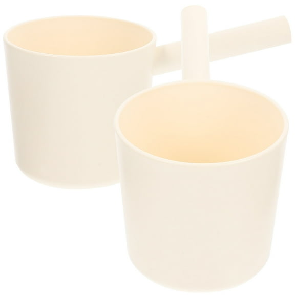 HAMPPLIES Household Water Spoons Beige 2Pcs 10.0x5.2x4.9in