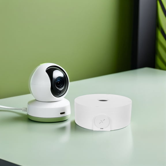 HAMPPLIES Outdoor Camera Mounting Box with White Plastic Cord Management, 2-Pack Security Accessories