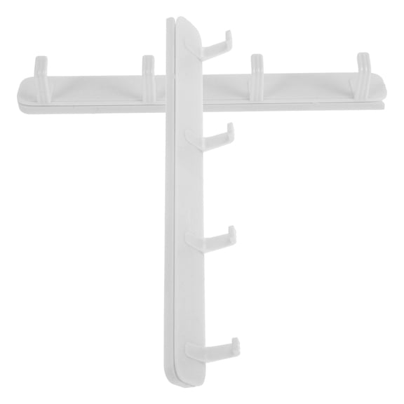 HAMPPLIES White ABS Sliding Rail Wall Hooks for Coats and Clothes, 2Pcs