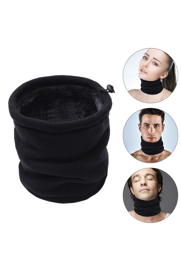 2Pcs Winter Neck Warmer Scarf Mask Double Layer Fleece Circle Collar for Cold Weather
