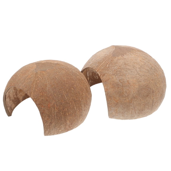 HAMPPLIES 2Pcs Coconut Shell Hideouts for Reptiles Aquarium and Turtle Shelter