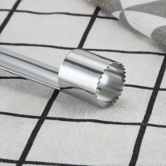 HAMPPLIES 2Pcs Stainless Steel Fruit Corer Remover Tool Black Sharp Serrated Design