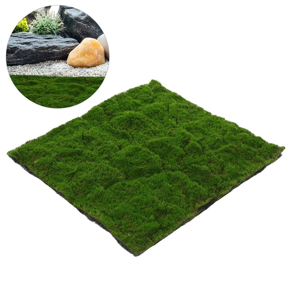 HAMPPLIES 2pcs Fake Moss Turf Artificial Grass Rug Green Plastic Low Maintenance Indoor Decor Wedding