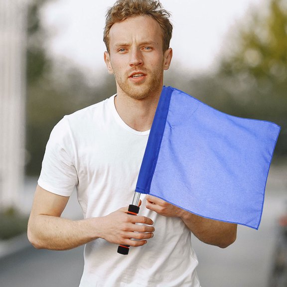 HAMPPLIES 2-Pack Stainless Waving Flags for Sports Events and Traffic Signaling