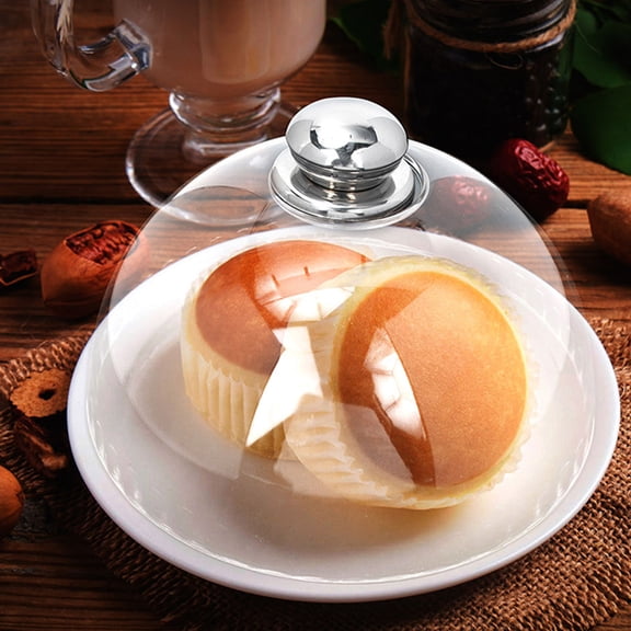 HAMPPLIES 2pcs Transparent Food Covers Round Dome PS for Display Item