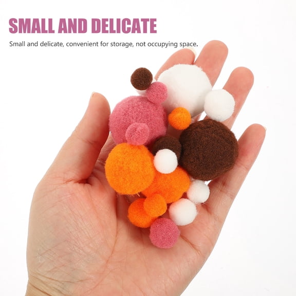 HAMPPLIES 3 Sets Diy Craft Decoration Pom Poms Balls in Assorted Colors Polyester