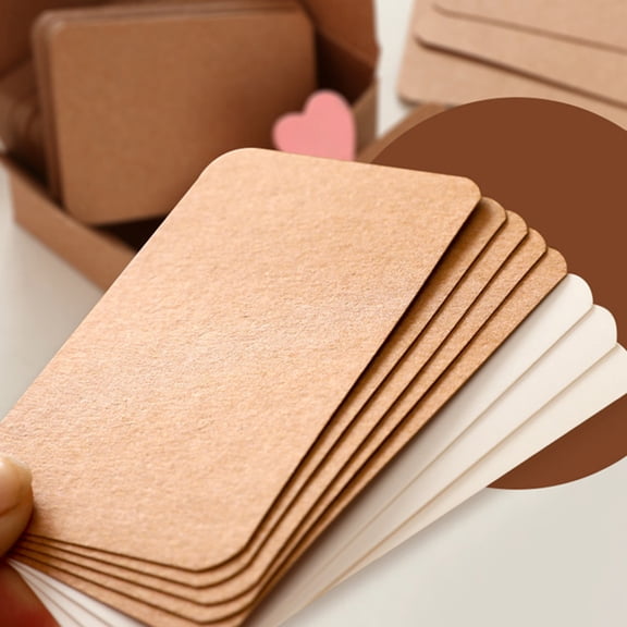 HAMPPLIES 300Pcs Small Index Cards Kraft Paper Blank Cards for Home Office and Travel Use