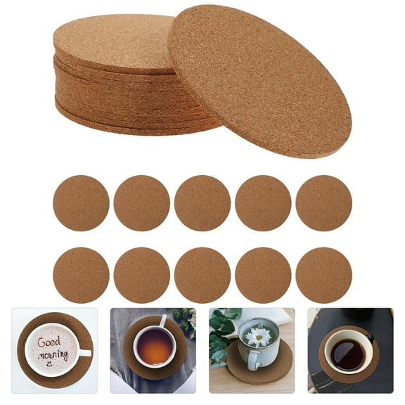 HAMPPLIES 30Pcs Cork Coasters for Drinks and Cups Heat Insulation and Anti-Scald Protection