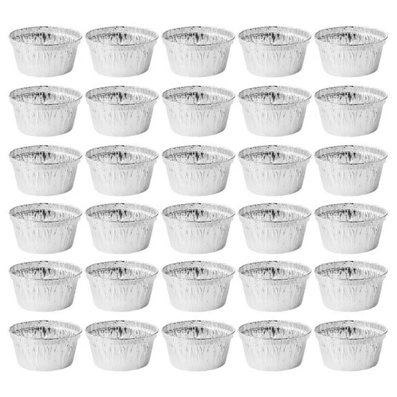 HAMPPLIES Cake Molding Cup Cupcake Baking Molds Silver Tinfoil 30pcs