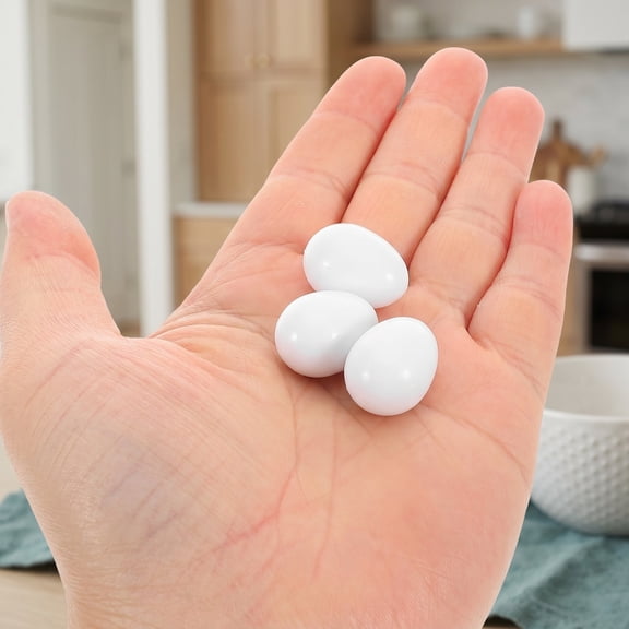 HAMPPLIES Set of 30 Realistic White Plastic Bird Eggs for Crafting, Home Decor, Projects and Educational Use
