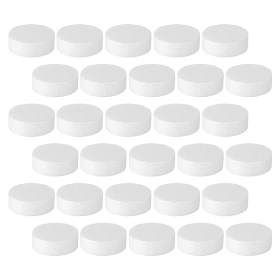 HAMPPLIES 30Pcs White Foam Circles for DIY Craft Projects Lightweight and Easy to Shape