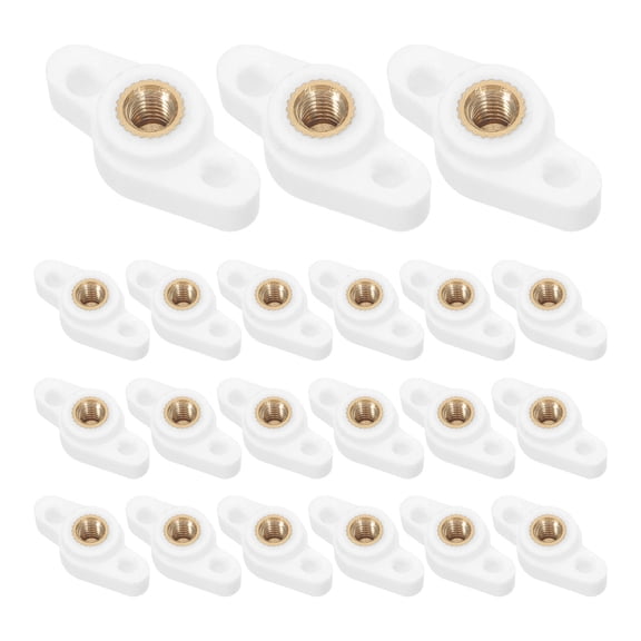 HAMPPLIES 30Pcs White Plastic Grip T Shaped Wing Knobs Hand Tightening Screws for Adjustable Fixtures