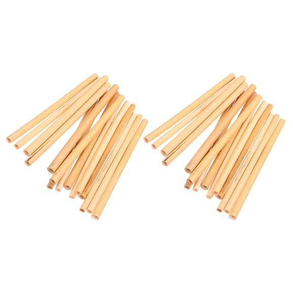 HAMPPLIES Light Yellow Reed Bee Tubes Easy to Move for Garden and Parks 30Pcs