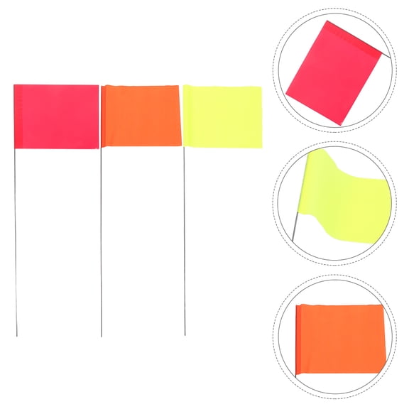 HAMPPLIES High Visibility Marking Flags Reusable PVC for Garden Irrigation