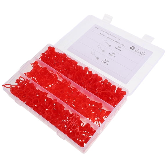 HAMPPLIES 350-Piece Trailer Hub Caps Set with Red Rubber Grease Fitting Covers for Automotive and Maintenance