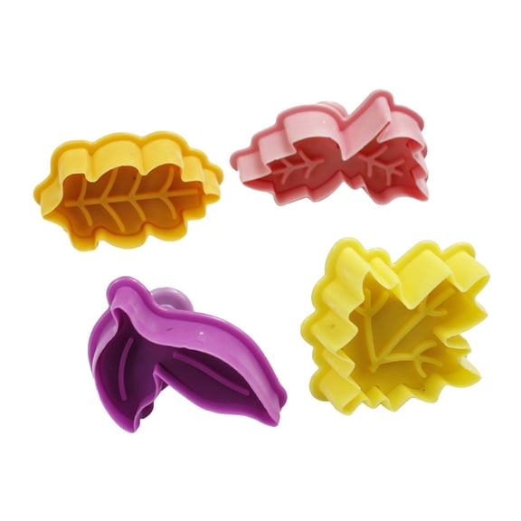 HAMPPLIES 3D Leaf Shaped Baking Molds 4Pcs Diy Craft And Home Bakers Pastry Molds