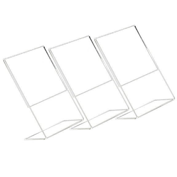 HAMPPLIES 3Pcs Clear Card Display Rack L Shaped for Hotels Menu Holder 15.00X10.00X5.30Cm