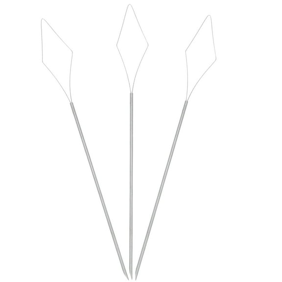 HAMPPLIES 3Pcs Dreadlock Needle For Wig Weaving Silver Stainless Steel Professionals Hair Styling