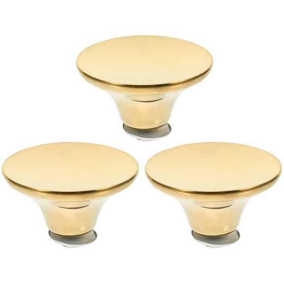 HAMPPLIES 3Pcs Golden Round Pot Lid Knobs Stainless Steel Replacement for Pots and Pans Kitchen Use