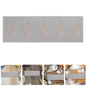 HAMPPLIES 3Pcs Grey Silicone Leaf Molds for Baking Chocolate Jelly Fondant and Cupcake Projects