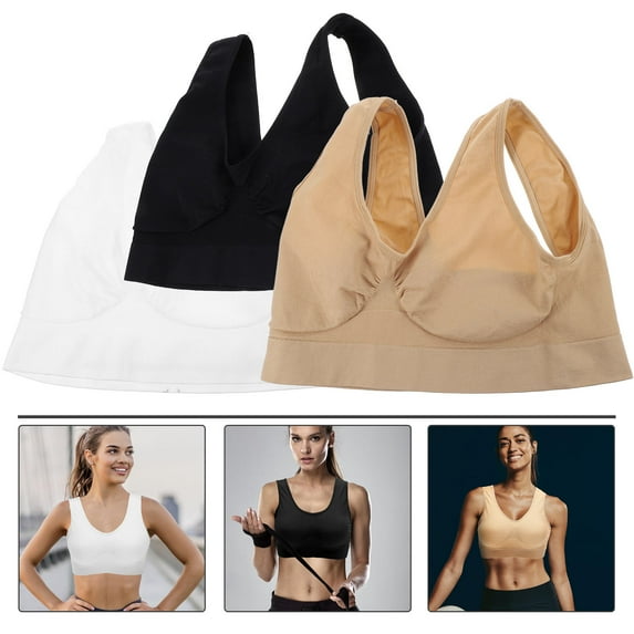 HAMPPLIES 3Pcs Gym Kleidung Damen Set Sports Bras For Women Breathable Supportive