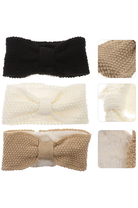3-Pack Women's Knit Headband Ear Warmers Winter Accessories for Outdoor Walking and Cold Weather
