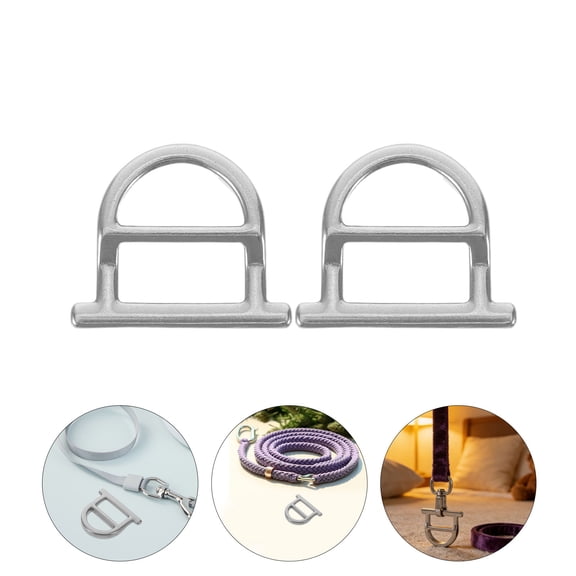HAMPPLIES Set of 3 Stainless Steel Dog Leash Clips with Adjustable D- Buckle and Quick Release Connector for Pets