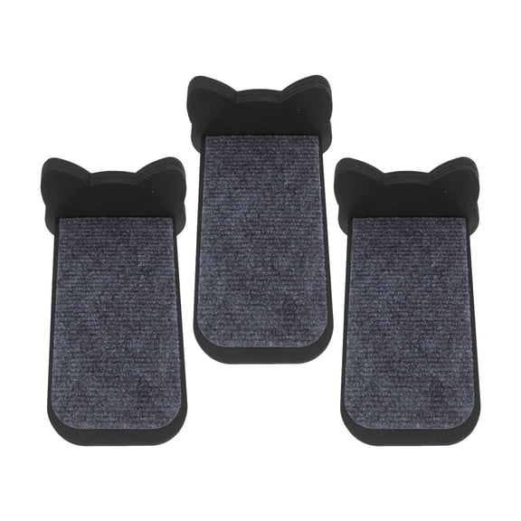 HAMPPLIES 3Pcs Modular Grey Cat Wall Shelves with Safety Grip and Floating Installation