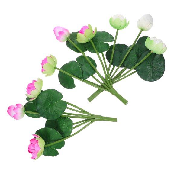 HAMPPLIES 3Pcs Multi Color Artificial Water Lily Flowers with Eva Material for Home Decor