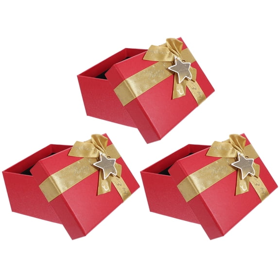 HAMPPLIES Treat Boxes Decoration Gold Paper 3Pcs