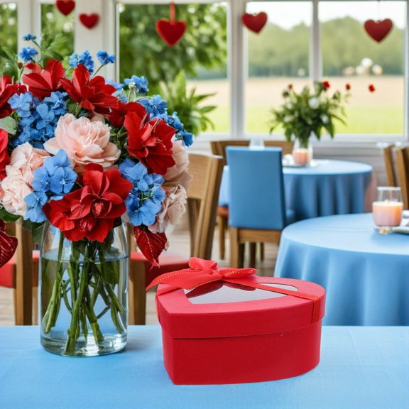 HAMPPLIES 3Pcs Sturdy Red Heart Shaped Valentine Day Boxes Ideal for Couples and Party Decorations