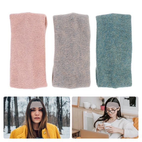 HAMPPLIES 3Pcs Wide Winter Headband Cotton Hairband Elastic Ear Warmers for Comfortable Warmth