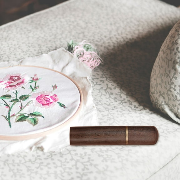 HAMPPLIES Box For Sewing Needles Light Brown Wood 3Pcs 8.5X1.7X1.7Cm