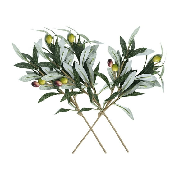 HAMPPLIES 3pcs Olive Branches Greenery Picks Olive Branch Decor Green PVC Home Decor