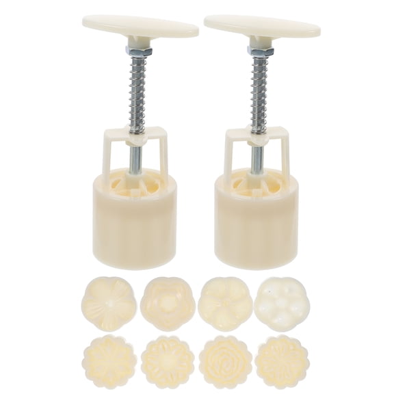 HAMPPLIES 4.50X4.50X1.40Inch Abs Pastry Press for Biscuits and Moon Cakes 1 Set