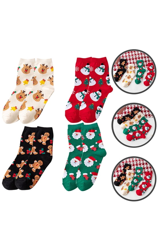 4 Pairs Unisex Holiday Socks for Men and Women Festive Occasions