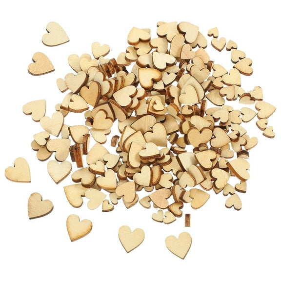 HAMPPLIES Love Wood Crafts Cutouts Mini Wooden Heart Natural Wood 400Pcs DIY