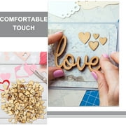 HAMPPLIES 400 Pieces Mini Wooden Heart Cutouts Natural Wood Craft Shapes for Projects, Scrapbooking, and Woodworking