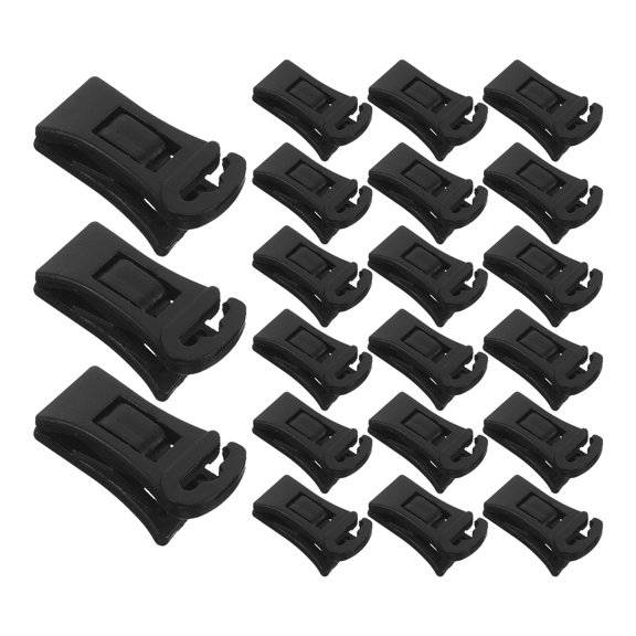 HAMPPLIES 40Pcs Plastic Sock Hanging Clips with Hooks for Clothesline Black Drying Rack Use