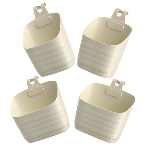 HAMPPLIES 4PCS Kitchen Hanging Basket Rustic PP Storage for Bathroom Use