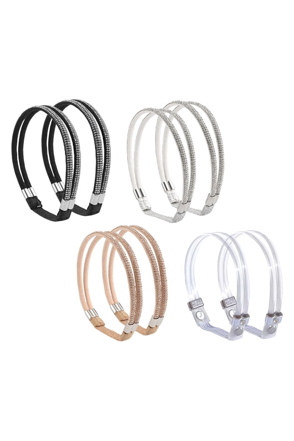 4Pairs Multipurpose Elastic Shoe Straps with Rhinestone for Heels and Sandals