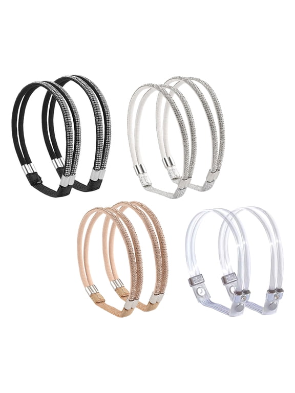 4Pairs Multipurpose Elastic Shoe Straps with Rhinestone for Heels and Sandals