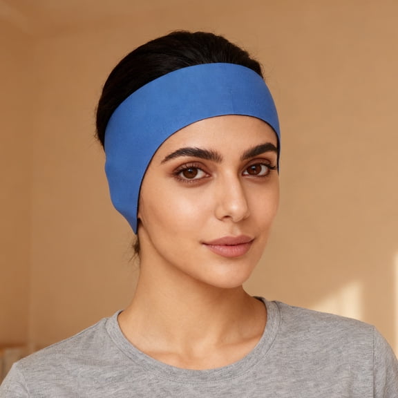 HAMPPLIES 4Pcs Swimmer Headband Waterproof Neoprene Ear Shield Cover Adjustable Blue