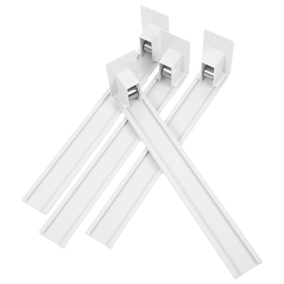 HAMPPLIES 4Pcs Automatic Drink Pusher with Integrated Rail for Fridge and Shelf Beverage Organizer White