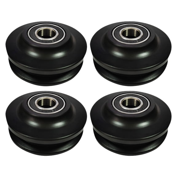 HAMPPLIES 4Pcs Barn Door Track Rollers Black Steel Sliding Pulley Wheels for Easy DIY Installation