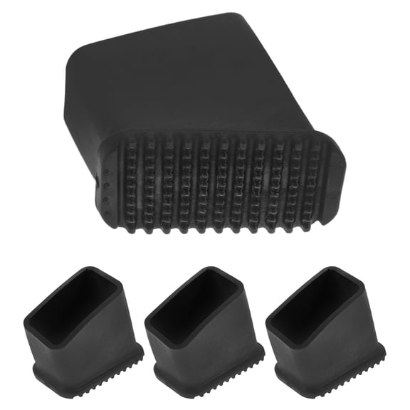 HAMPPLIES 4-Pack Black Plastic Ladder Feet Replacement Caps with Anti- Absorbent Pads for Stair and Step Ladders